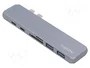 LOGILINK Hub USB 3.0 Argent avec lecteurs de cartes et ports USB