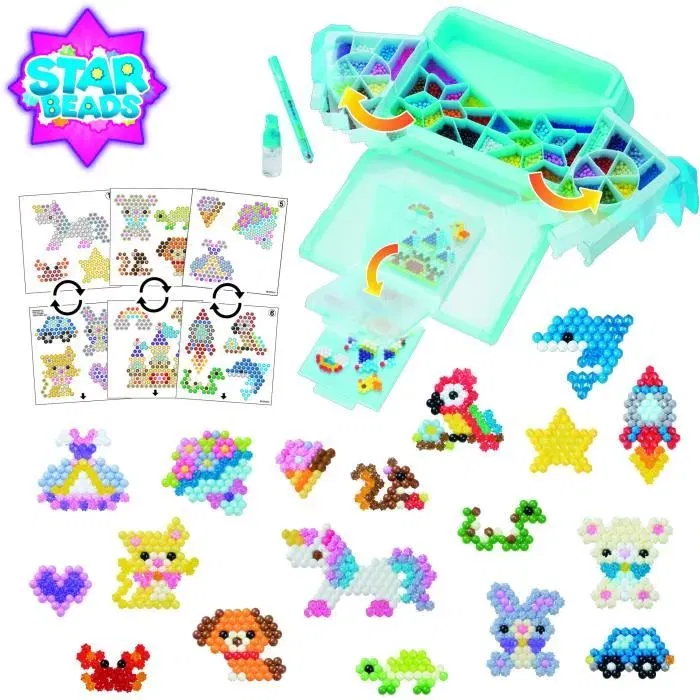 Aquabeads Mon grand atelier de création, 31775, 1500 perles multicolores à assembler avec de l'eau, jeu créatif et sécuritaire dès 4 ans