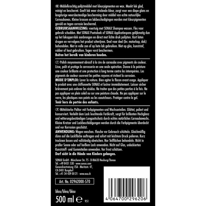 Sonax Polisseur + Cire Bleue 500ml