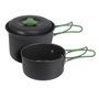 Redcliffs Lot de 2 casseroles en aluminium anodisé avec poignées pliantes vertes Ø13x9cm / Ø12x6cm 950ml/550ml