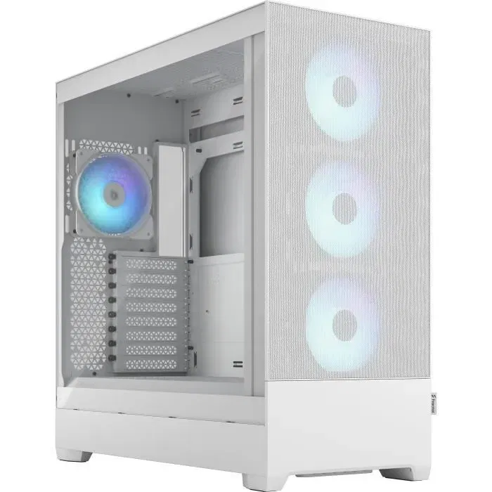 Fractal Design Pop XL Air RGB White TG Clear Tint Boîtier PC ATX - FD-C-POR1X-01 - 4 Ventilos RGB, Contrôleur, Support 360/280 mm