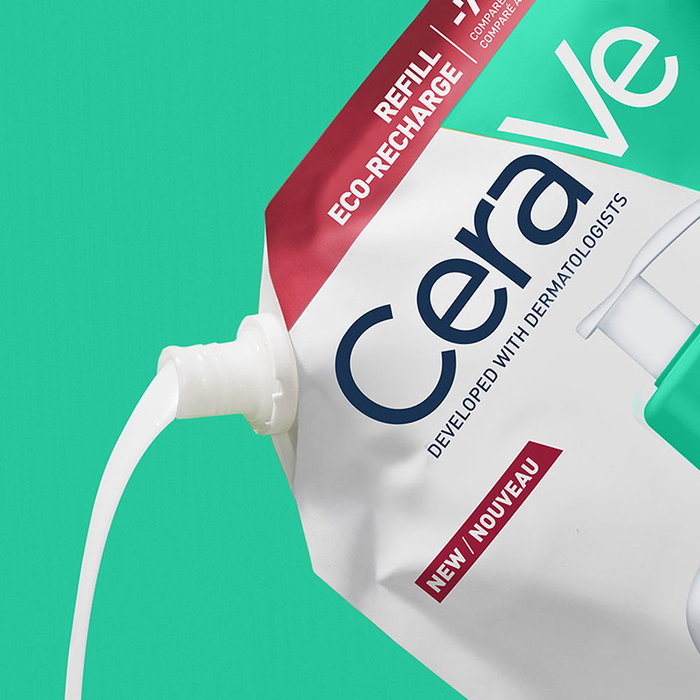 Cerave Recharge Gel Nettoyant Moussant 473 ml avec Niacinamide, Acide Hyaluronique et Céramides pour Peaux Normales à Grasses