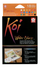 Sakura Koi Water Colors Pocket Field Sketch Box - 18 demi-pastilles