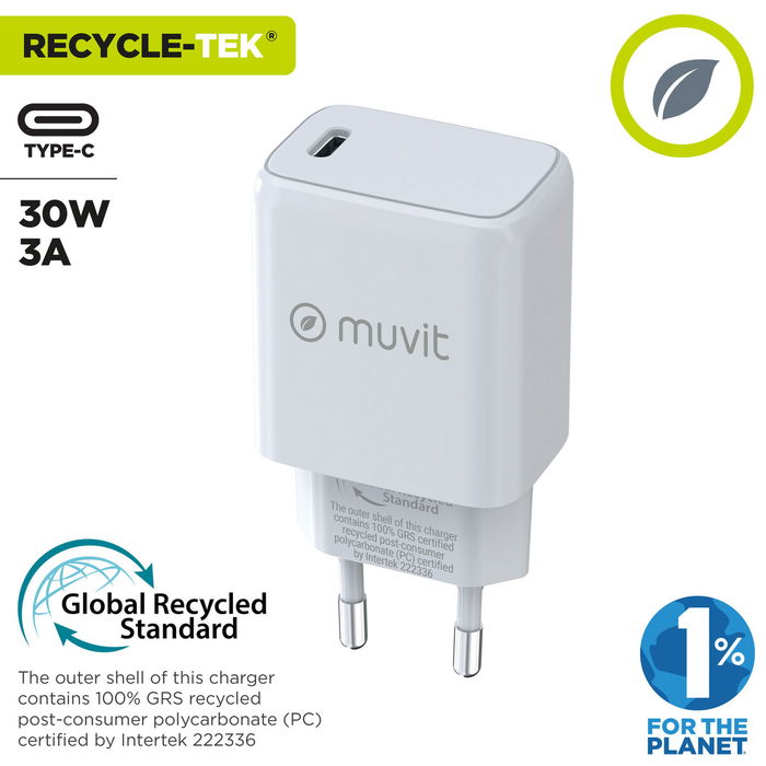 Chargeur mural Muvit MCACC0014 Blanc 30 W