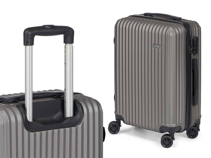 Arte Regal Set 3 valises ABS gris foncé 49x76x30 cm + taille moyenne 67x45x26 cm + petite 57x38x23 cm