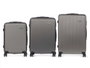 Arte Regal Set 3 valises ABS gris foncé 49x76x30 cm + taille moyenne 67x45x26 cm + petite 57x38x23 cm