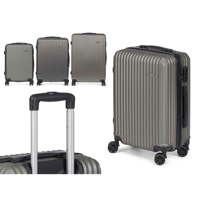 ARTE REGAL Set de 3 valises Liston ABS Gris foncé