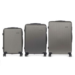 ARTE REGAL Set de 3 valises Liston ABS Gris foncé