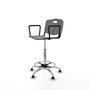 Tabouret Taburete Robledo Pivotant Chlorure de polyvinyle Gris clair Structure chromée Accoudoirs fixes Sans appui-tête Patins de chaises