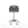 Tabouret Taburete Robledo Pivotant Chlorure de polyvinyle Gris clair Structure chromée Accoudoirs fixes Sans appui-tête Patins de chaises