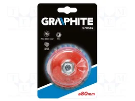 GRAPHITE Brosse rotative 80mm en acier et acier résistant aux acides M14