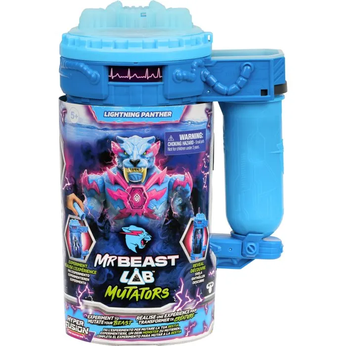 MrBeast Lab Figurine Mutator - Lightning Strike - 13 cm avec plus de 20 points d'articulation - Lecteur d'empreinte et effets d'animation - À partir de 5 ans MrBeast Lab Figurine Mutator - Lightning Strike - 13 cm avec plus de 20 points d'articulation - Lecteur d'empreinte et effets d'animation - À partir de 5 ans