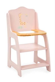 Muñecas Arias Chaise haute Nature en bois pour enfant, dimensions 26x28x49 cm, pour enfant à partir de 3 ans, montage nécessaire