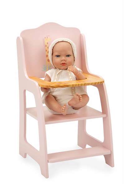 Muñecas Arias Chaise haute Nature en bois pour enfant, dimensions 26x28x49 cm, pour enfant à partir de 3 ans, montage nécessaire