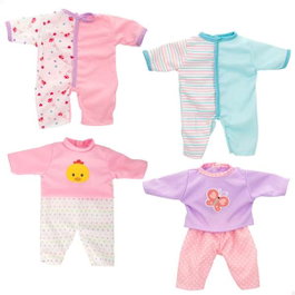 Color Baby Set de 4 pyjamas pour poupée bébé 42 cm - Vêtements de poupon en tissu et plastique - Recommandé 24 mois