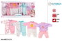 Color Baby Set de 4 pyjamas pour poupée bébé 42 cm - Vêtements de poupon en tissu et plastique - Recommandé 24 mois