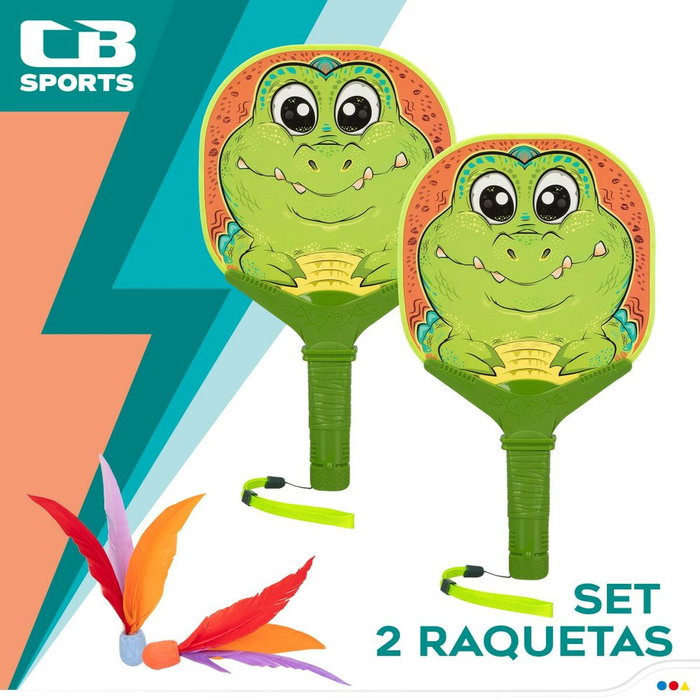 Raquettes de Plage Colorbaby Crocodile 18,5 x 33 x 0,5 cm (6 Unités)