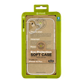 Muvit Coque Recycletek transparente pour iPhone 16 Plus