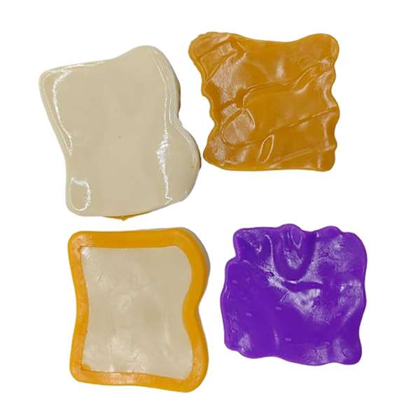 Famosa Mushmeez Squeeze Me! Snacks anti-stress mous et souples, texture collante sans tacher, boîte et instructions en espagnol, à partir de 6 ans