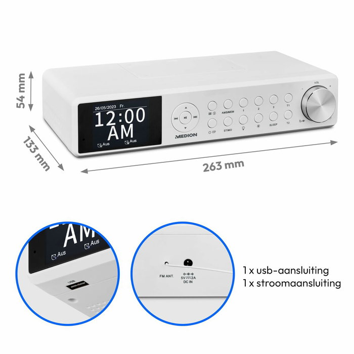 Medion Radio de Cuisine DAB+ Blanc