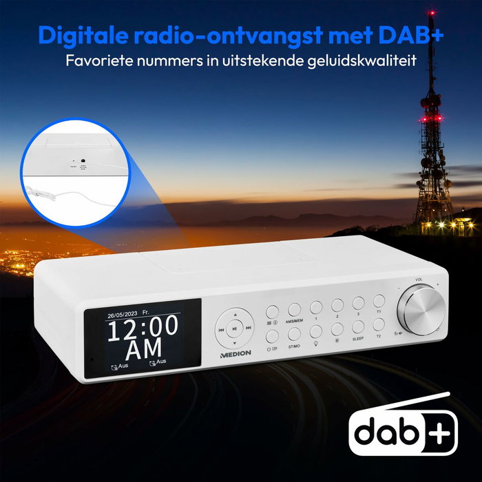 Medion Radio de Cuisine DAB+ Blanc