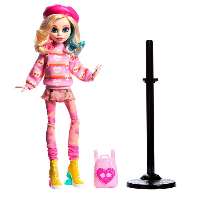 Monster High Enid Sinclair - Poupée en tenue rose avec accessoires