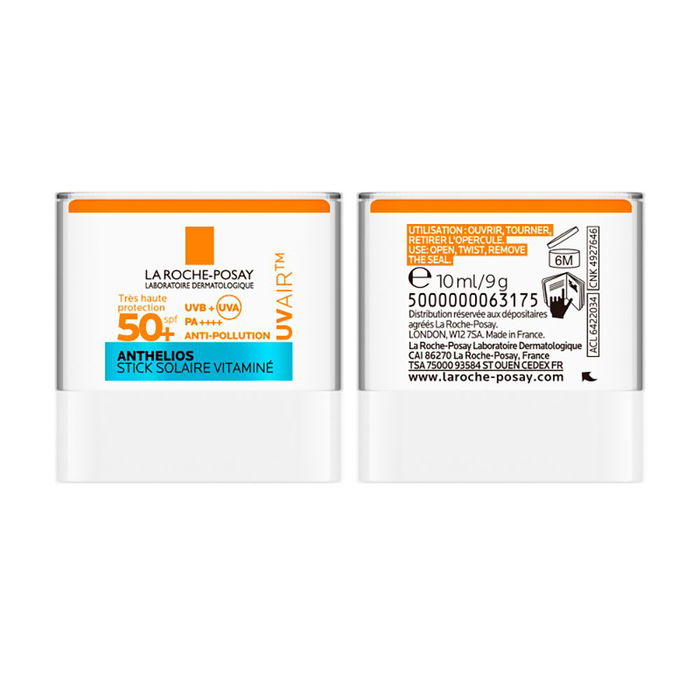 La Roche-Posay Anthelios UVAIR Stick Solaire SPF50+ Anti-Pollution, Ultra Léger Fini Satiné, 1 unité La Roche-Posay Anthelios UVAIR Stick Solaire SPF50+ Anti-Pollution, Ultra Léger Fini Satiné, 1 unité