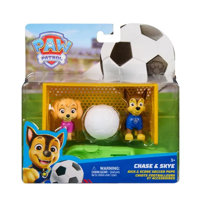 Spin Master Pack Chase et Stella Football La Pat' Patrouille - 2 Figurines + Cage de But Spin Master Pack Chase et Stella Football La Pat' Patrouille - 2 Figurines + Cage de But