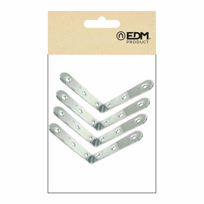 Edm Équerre de renfort AN24, Acier inoxydable, 4 unités