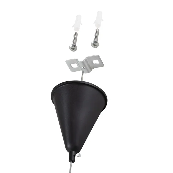 Suspension pour rail triphasé noir 1 mètre [HO-SUS-T-N]