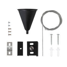 Kit de Suspension pour Rail Triphasé Noir 1 Mètre HO-SUS-T-N