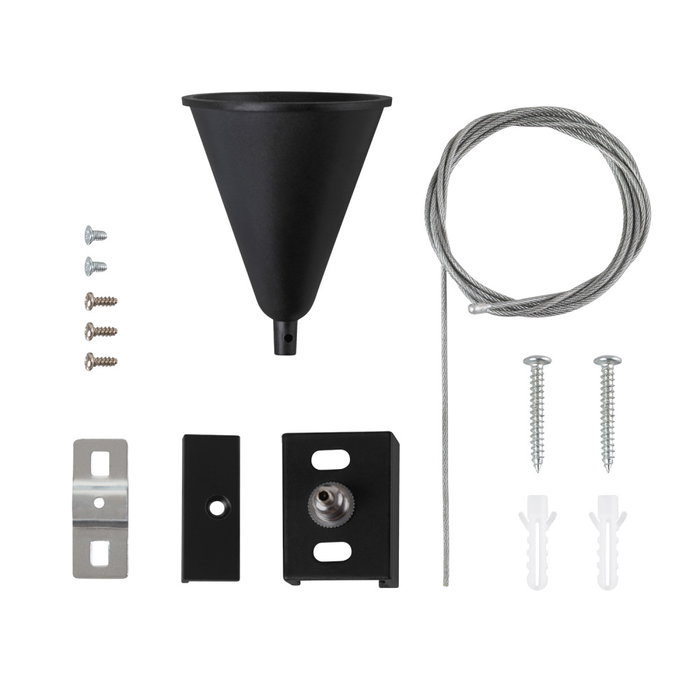Kit de Suspension pour Rail Triphasé Noir 1 Mètre HO-SUS-T-N Kit de Suspension pour Rail Triphasé Noir 1 Mètre HO-SUS-T-N