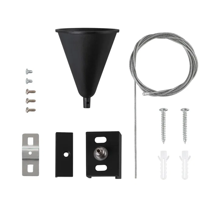 Suspension pour rail triphasé noir 1 mètre [HO-SUS-T-N]