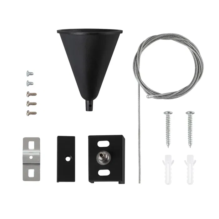 Suspension pour rail triphasé noir 1 mètre [HO-SUS-T-N]