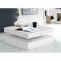 Forte Table basse plateau rotatif Carré Blanc brillant