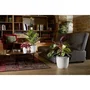 Cache-pot EDA OPALE, 14.8 L, diametre 29.5 cm x hauteur 27.1 cm, decor facetie effet jeu de lumiere, blanc ivoire