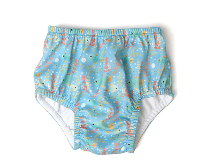 KioKids - Maillot de bain couche bleu avec protection solaire UPF50+ pour bébé 18 mois, en polyester recyclé 100% KioKids - Maillot de bain couche bleu avec protection solaire UPF50+ pour bébé 18 mois, en polyester recyclé 100%