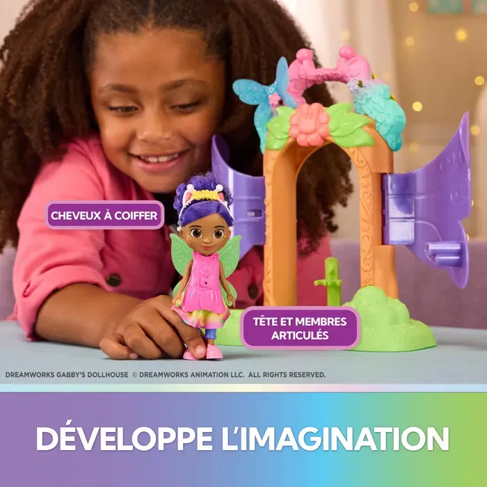 Spin Master - Playset de Transformation de Poupée Gabby et la Maison Magique Fairylandia - Univers Féerique avec Poupée Gabby et Accessoires