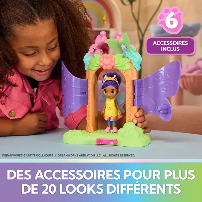 Spin Master - Playset de Transformation de Poupée Gabby et la Maison Magique Fairylandia - Univers Féerique avec Poupée Gabby et Accessoires