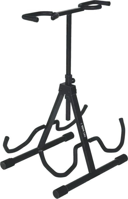 Quiklok Soporte Universel pour Guitare/Basse Hauteur Réglable 2 Guitares Noir Acier