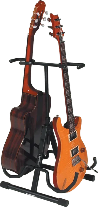 Quiklok Soporte Universel pour Guitare/Basse Hauteur Réglable 2 Guitares Noir Acier