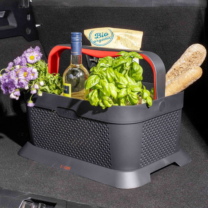 Rati Panier - Rouge V01763, Panier de Courses pour Voiture, Design Moderne, 92,3 % Plastique Recyclé