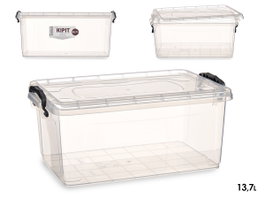 KIPIT Boîte de rangement plastique transparente 13,7L