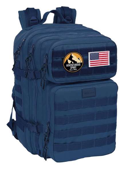 Safta Basic Sac à dos militaire portable 15,6 pouces pour ordinateur portable, couleur marine, dimensions 30x48x23cm