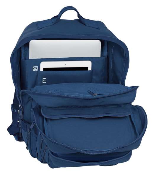 Safta Basic Sac à dos militaire portable 15,6 pouces pour ordinateur portable, couleur marine, dimensions 30x48x23cm