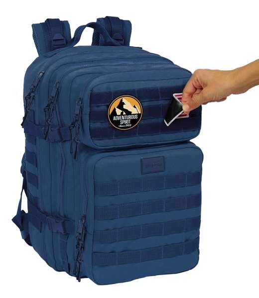 Safta Basic Sac à dos militaire portable 15,6 pouces pour ordinateur portable, couleur marine, dimensions 30x48x23cm