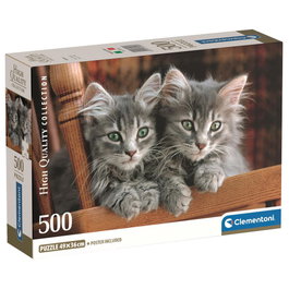 CLEMENTONI Puzzle Chatons de Qualité Supérieure 500 Pièces - 49 x 36 cm