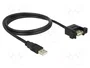 DELOCK Câble USB 2.0 de deux côtés avec USB A socle, 1m, noir