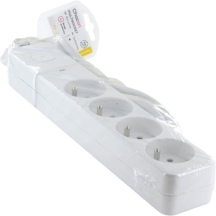 Chacon Multiprise 4 x 16 A avec protection surtension et cordon 1,5 m