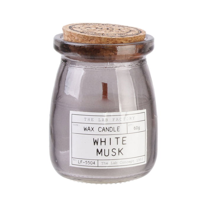 Home Deco Factory Bougie Parfumée en Pot en Verre avec Mèche en Bois